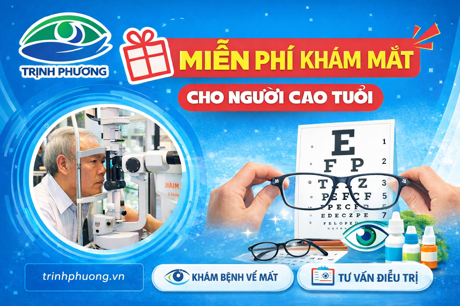 MIỄN PHÍ KHÁM MẮT CHO NGƯỜI CAO TUỔI